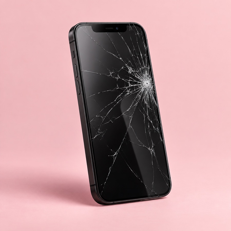 iPhone avec écran fissuré à remplacer